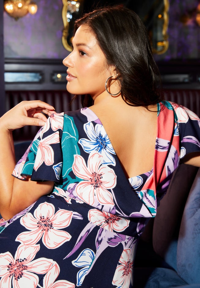 Flutter-Sleeve A-Line Dress image number null