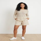 Linen-Blend Pull-On Elastic Waist Shorts image number null