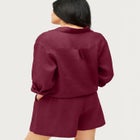 Linen-Blend Elastic Waist Shorts image number null