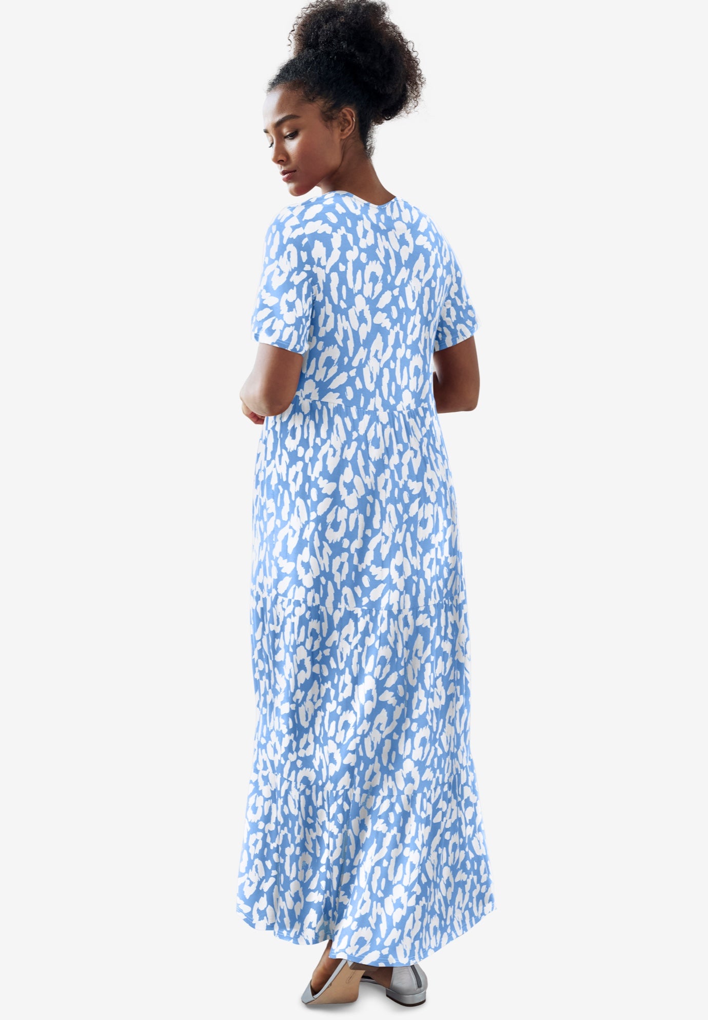 Short Sleeve Tiered Maxi Dress image number 1
