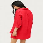 Oversized Linen-Blend Boyfriend Shirt image number null