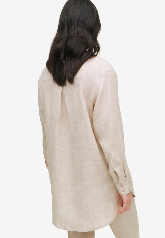 Oversized Linen-Blend Boyfriend Shirt image number 1