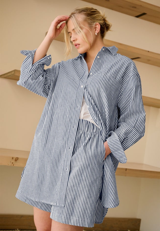 Oversized Linen-Blend Boyfriend Shirt image number 2