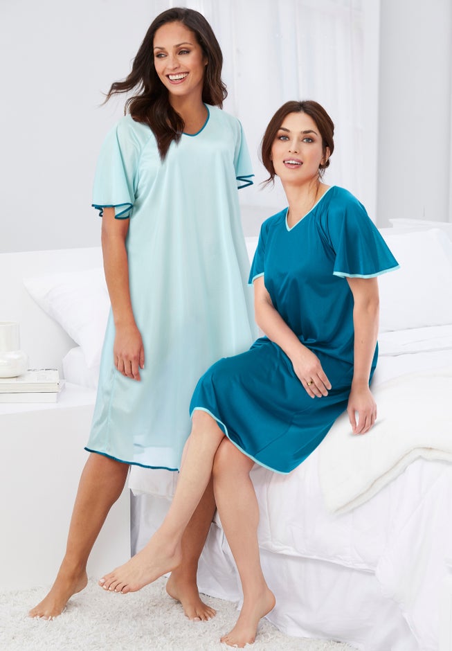 2-Pack Short Silky Gown image number 6