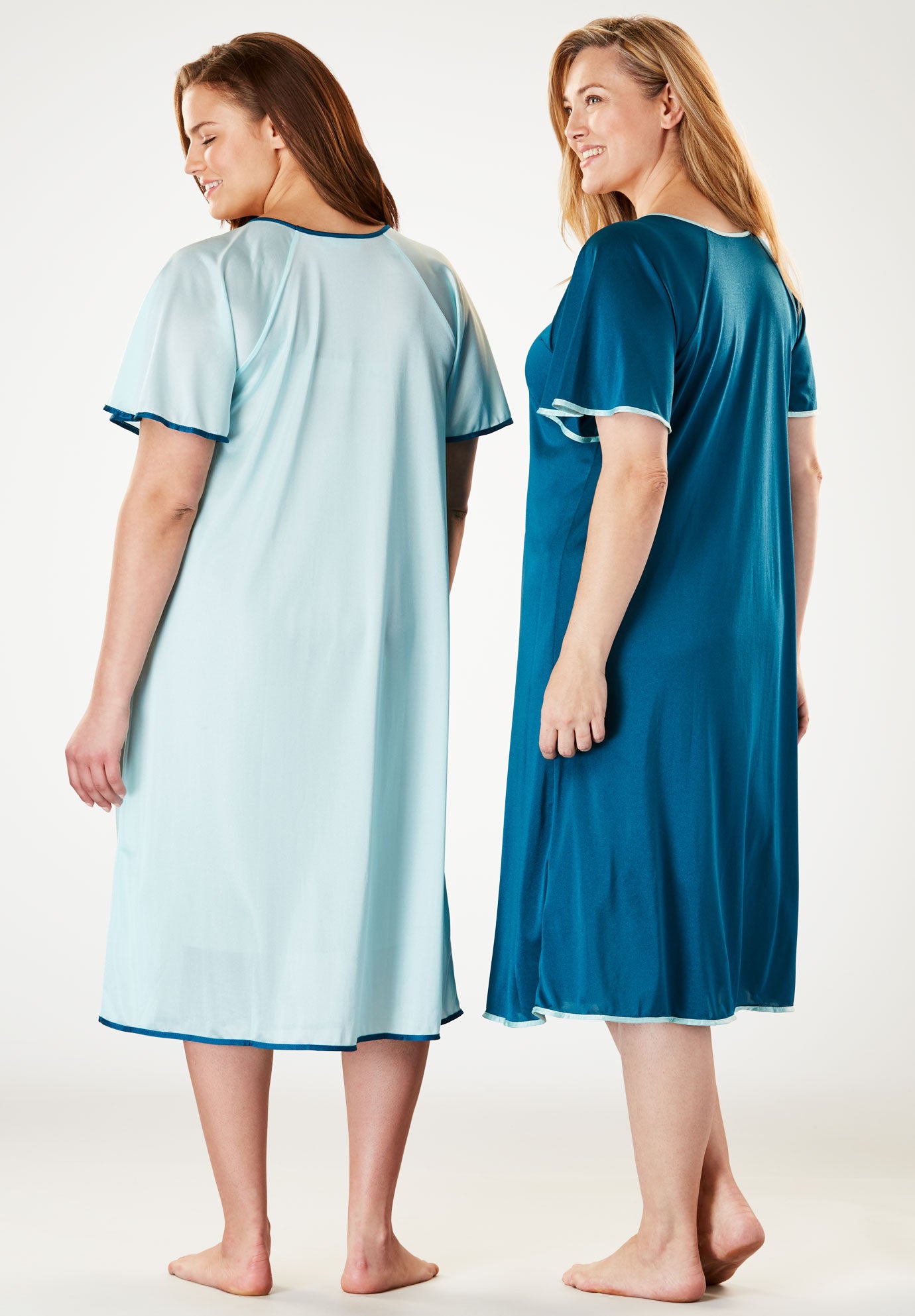 2-Pack Short Silky Gown image number 1