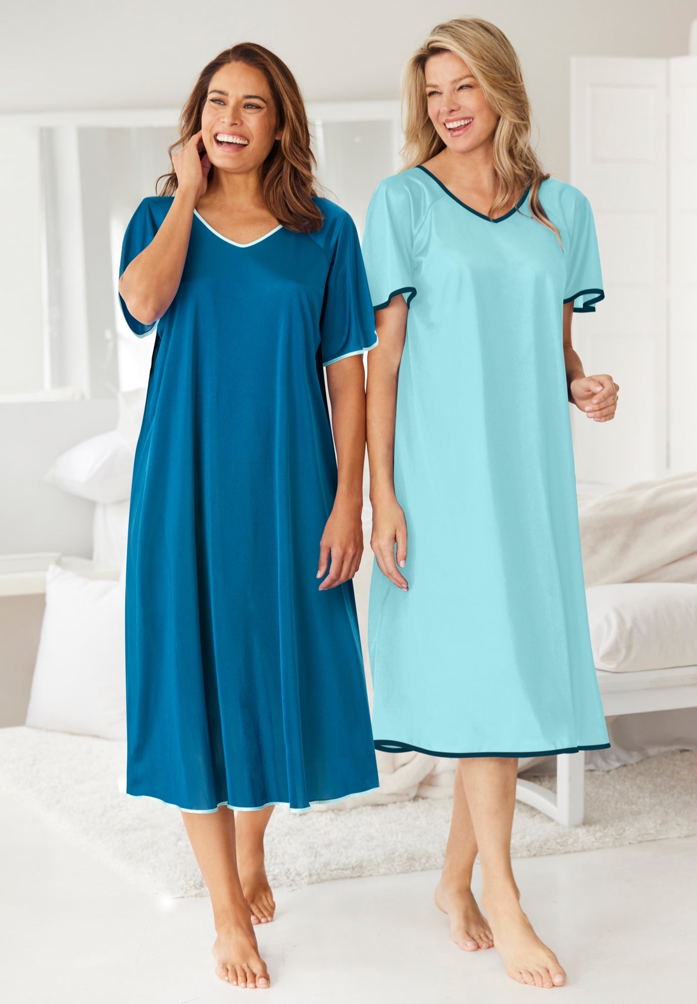 2-Pack Short Silky Gown image number 6