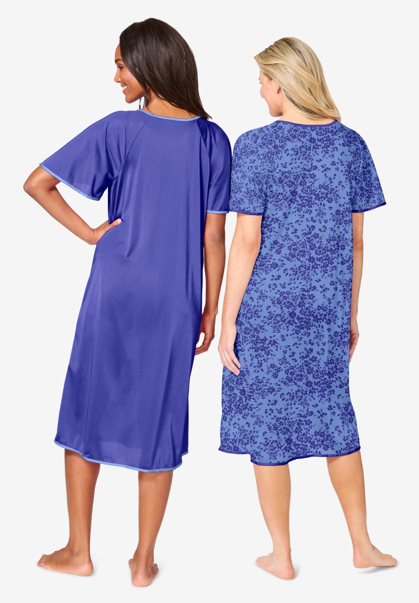 2-Pack Short Silky Gown image number 1