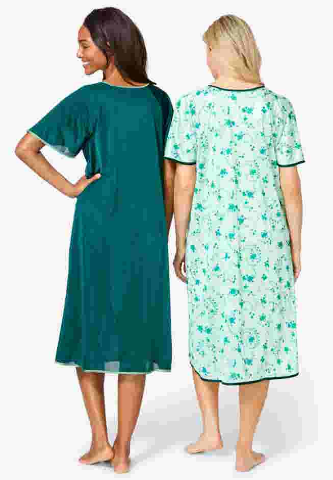 2-Pack Short Silky Gown image number 1