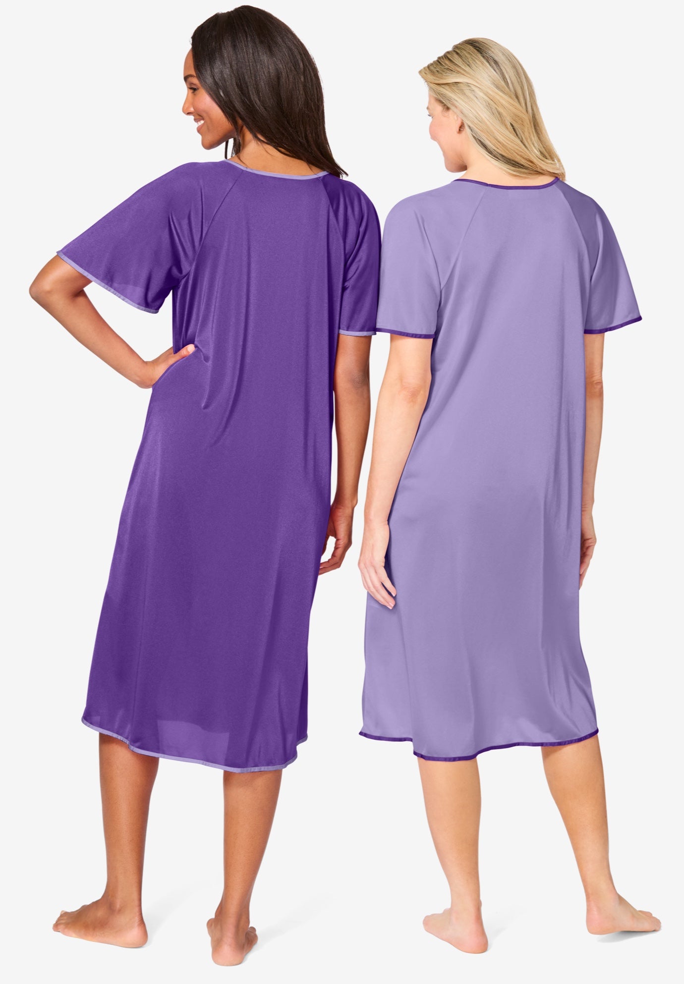 2-Pack Short Silky Gown image number 1