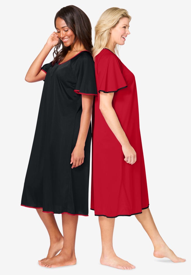 2-Pack Short Silky Gown image number 2
