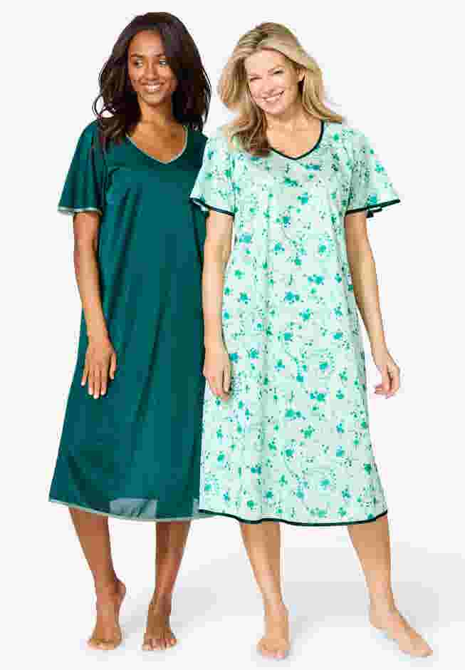 2-Pack Short Silky Gown image number 0