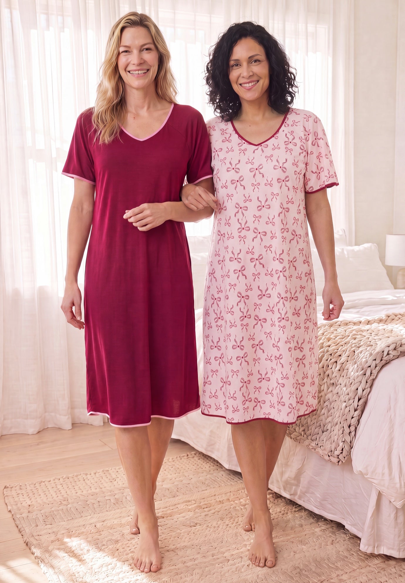 2-Pack Short Silky Gown image number 0