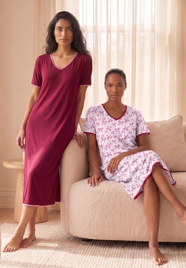 2-Pack Short Silky Gown image number 2