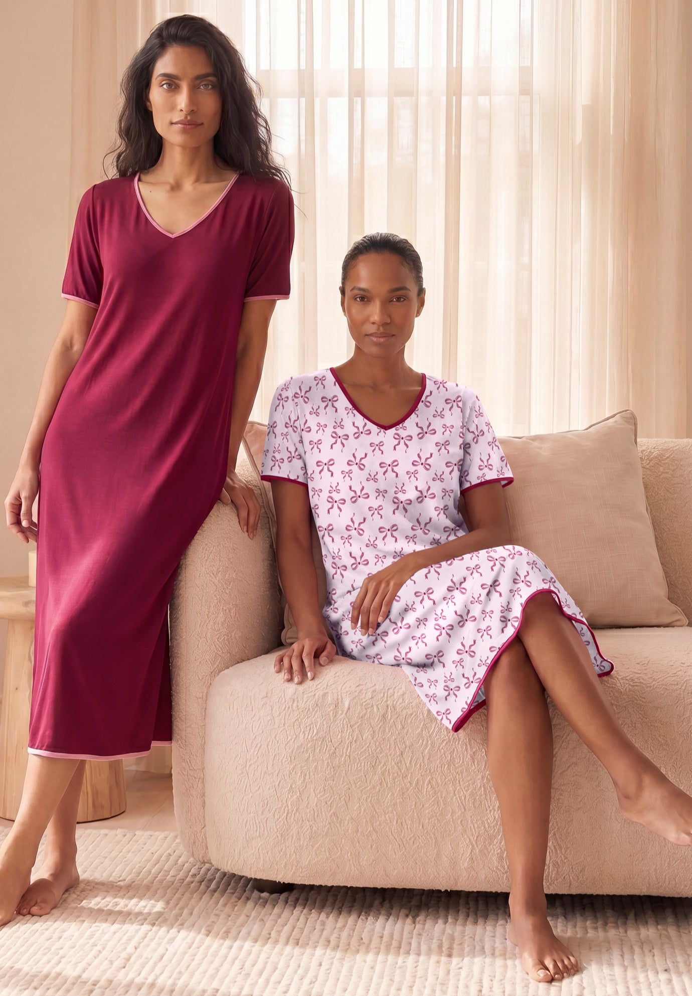 2-Pack Short Silky Gown image number 0