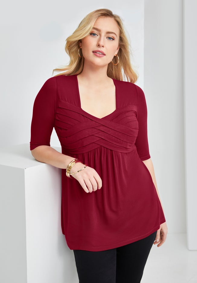 Stretch Knit Pleated Tunic image number 4