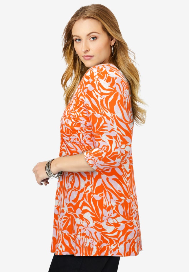 Stretch Knit Pleated Tunic image number 1