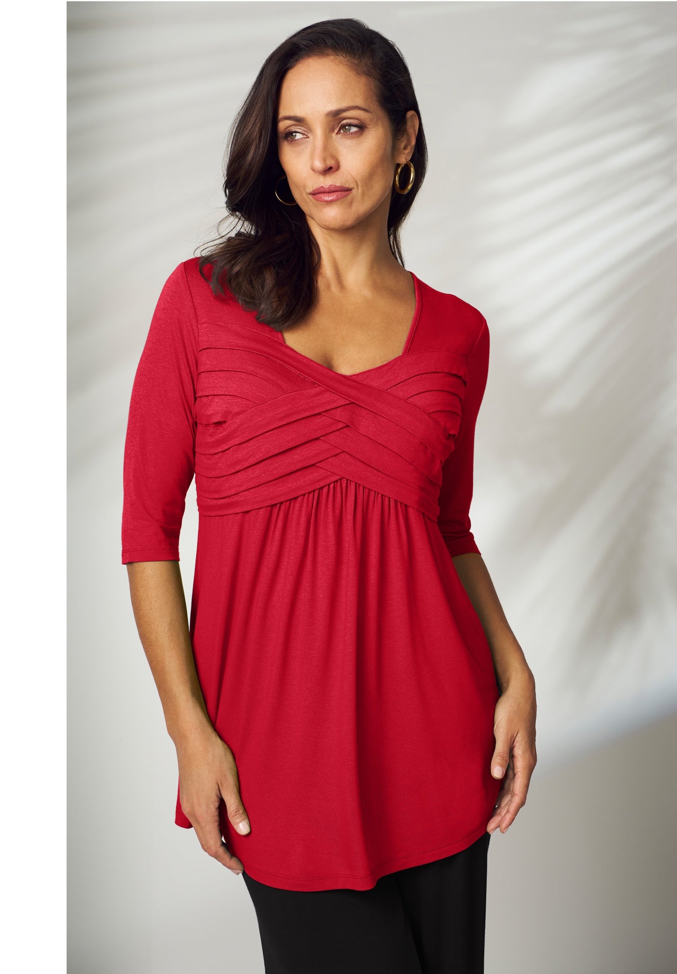 Stretch Knit Pleated Tunic image number 0