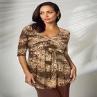 Stretch Knit Pleated Tunic image number null