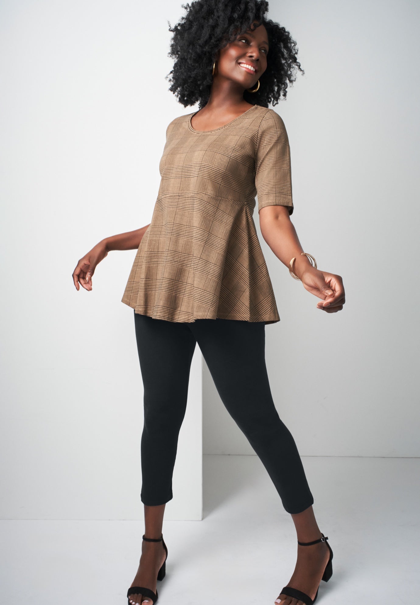 Stretch Cotton Peplum Tunic image number 2