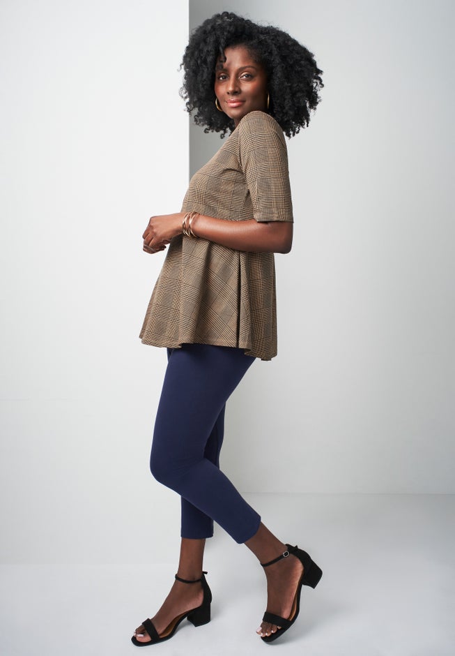 Stretch Cotton Peplum Tunic image number 1