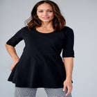 Stretch Cotton Peplum Tunic image number null