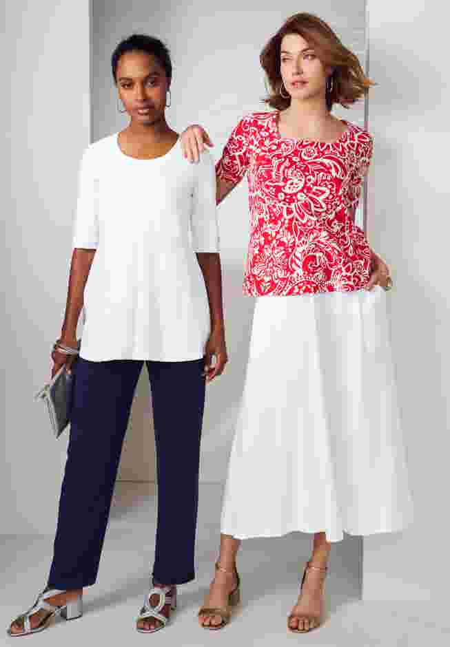 Stretch Cotton Peplum Tunic image number 1