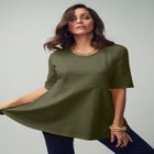 Stretch Cotton Peplum Tunic image number null