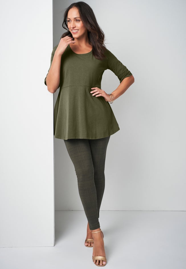 Stretch Cotton Peplum Tunic image number 3
