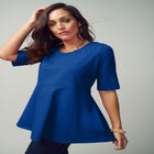 Stretch Cotton Peplum Tunic image number null