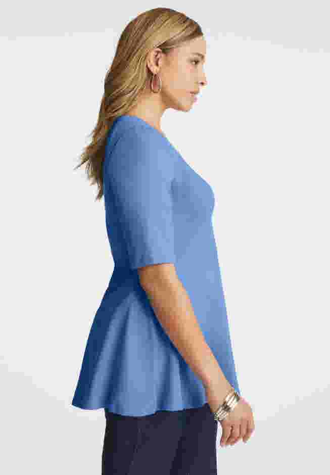 Stretch Cotton Peplum Tunic image number 2