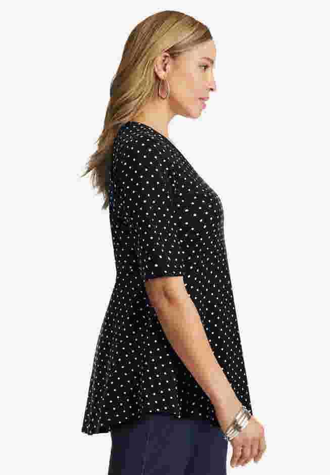 Stretch Cotton Peplum Tunic image number 2