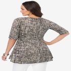 Stretch Cotton Peplum Tunic image number null