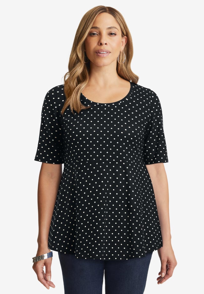 Stretch Cotton Peplum Tunic image number 1