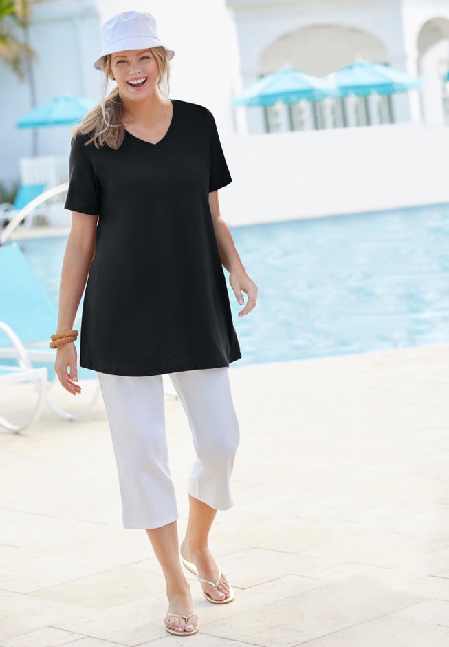 Perfect Short-Sleeve V-Neck Tunic image number 4