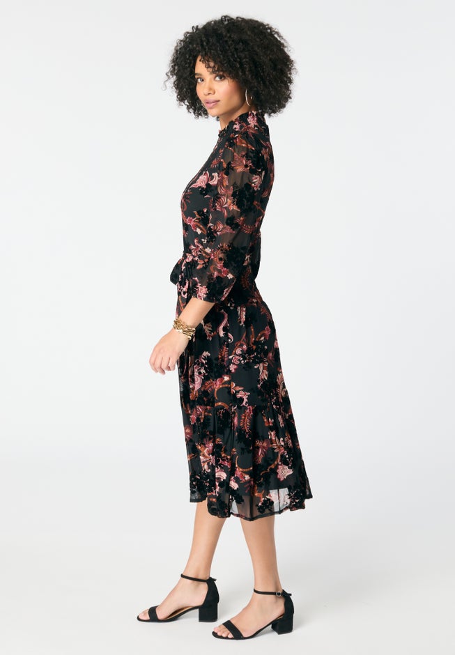 Mockneck Chiffon Dress image number 2