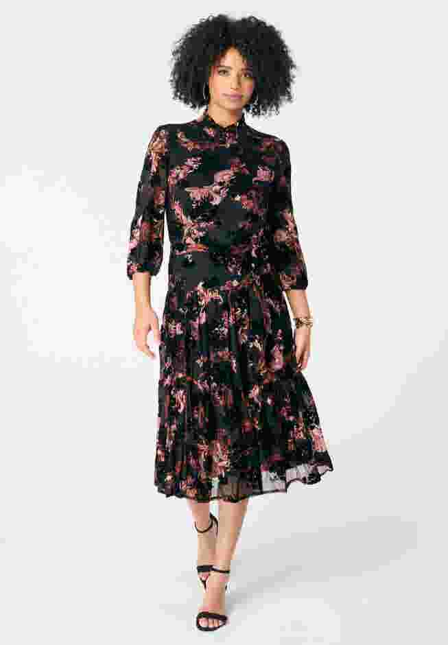 Mockneck Chiffon Dress image number 0