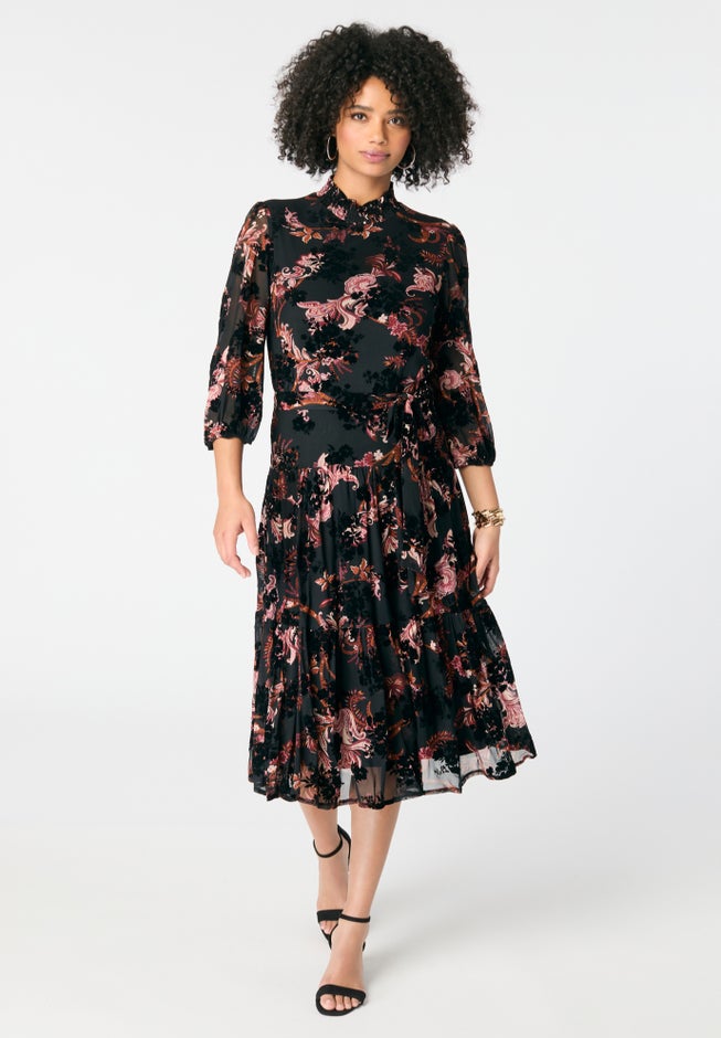 Mockneck Chiffon Dress image number 0