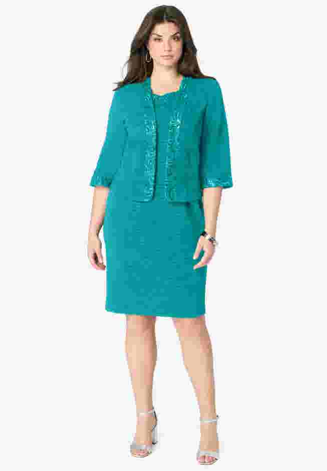 Sheath Dress and Lace Jacket Set image number 0