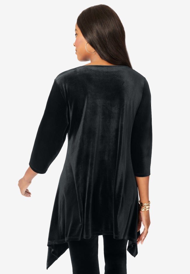 Velour Hanky Hem Tunic image number 4