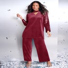 Keyhole Velour Pant Set. image number null