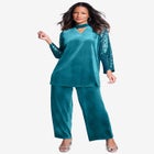 Keyhole Velour Pant Set. image number null