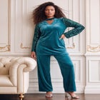 Keyhole Velour Pant Set. image number 0