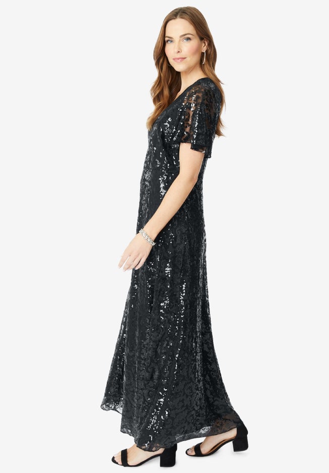Sequin Maxi Dress. image number null
