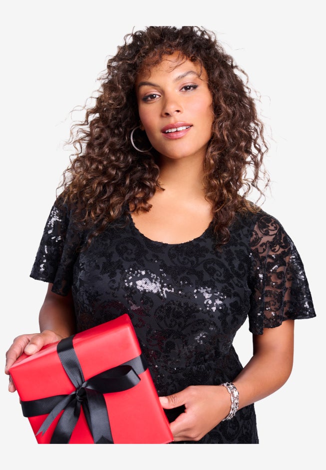 Sequin Maxi Dress. image number null