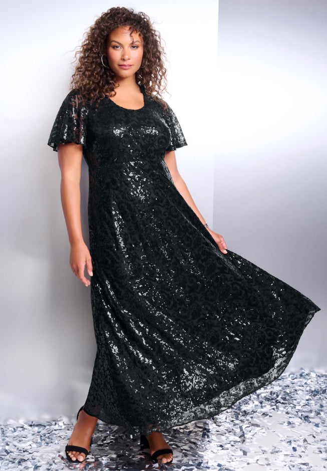 Sequin Maxi Dress. image number null