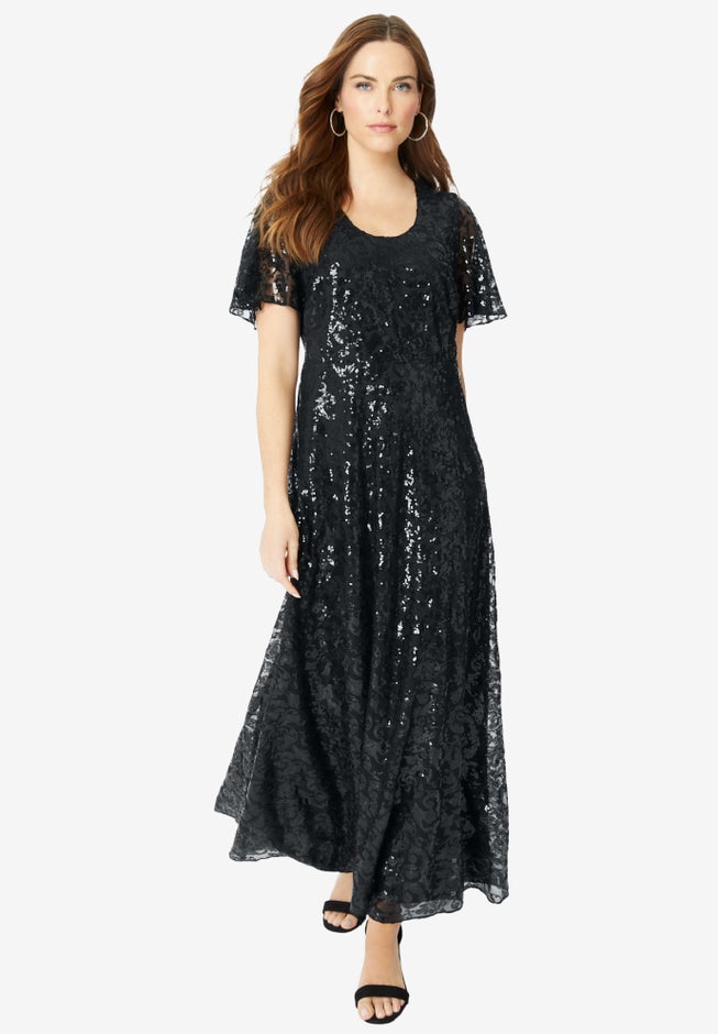 Sequin Maxi Dress. image number null