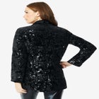 Plus Size Sequin Embroidered Blazer image number null