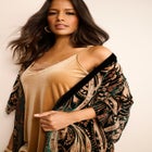 Plus Size Burnout Velvet Fringe Duster image number null
