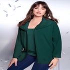 Faux Fur Collar Cardigan Sweater. image number null