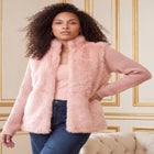 Faux Fur Cardigan Sweater image number 0